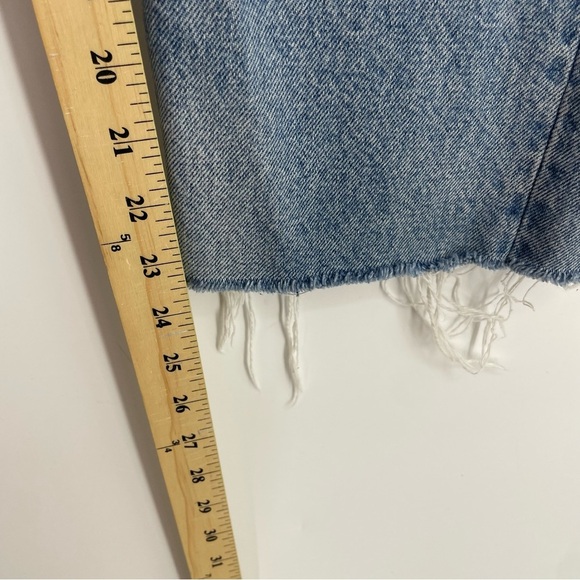Zara High Waist straight crop Leg Ripped Jeans distressed Sz 6 - Picture 7 of 9